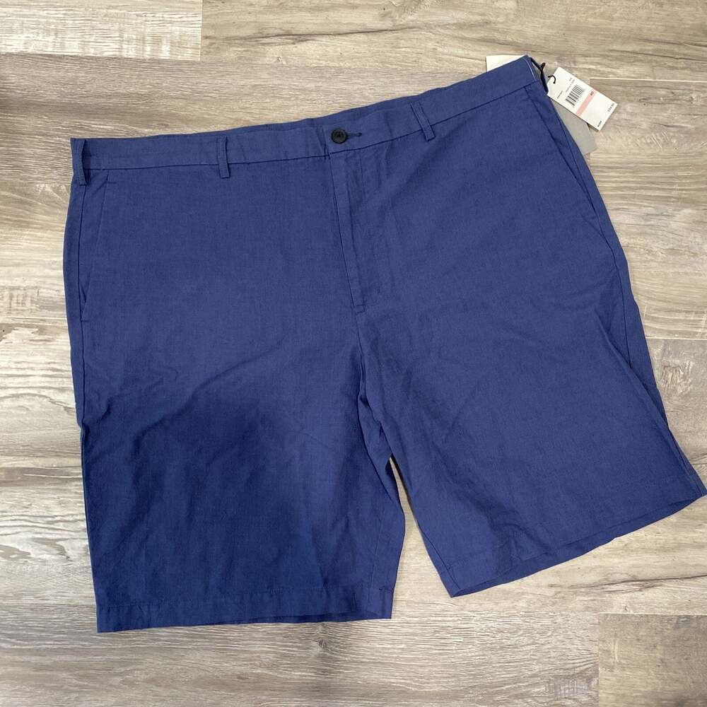 NWT Perry Ellis Dress Shorts With Pockets Size 40 Casual Blue Cotton